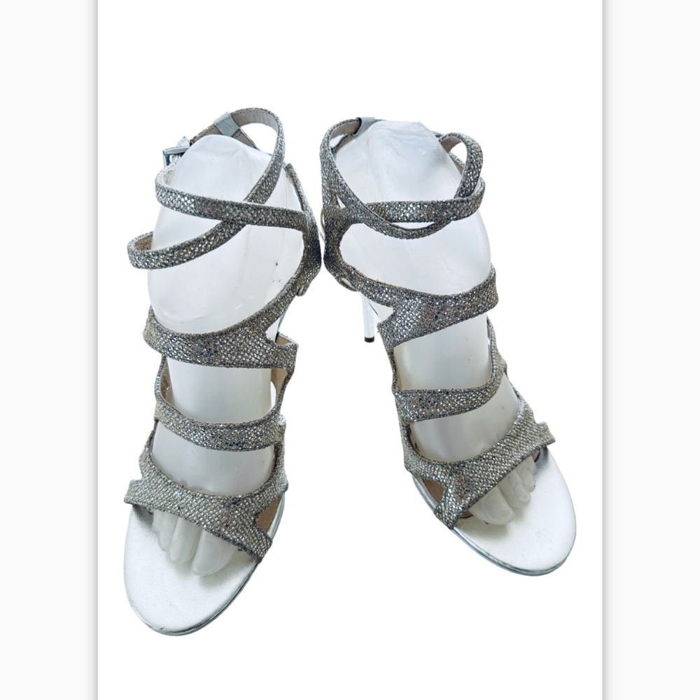 Michael Kors Silver Yvonne Ankle Strap Sandal - Size 10M